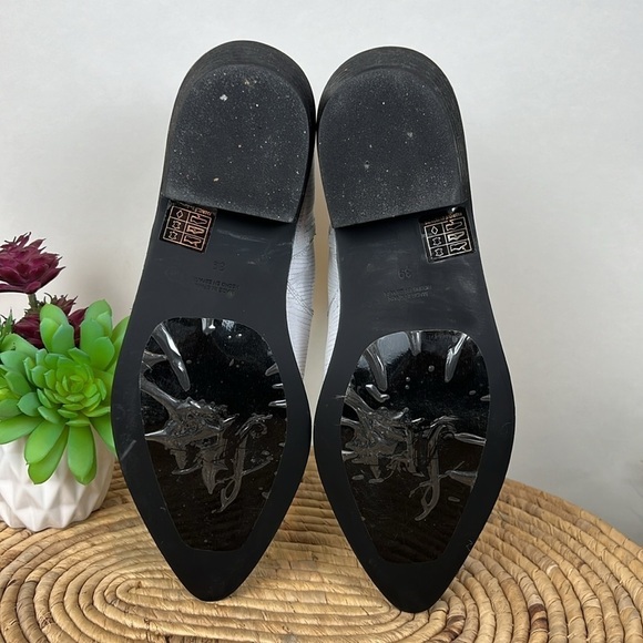 Free People Luke Western Boot White Zipper Leather Reptile 7.5 - Picture 6 of 9